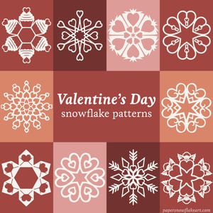 Valentine&#39;s Day Paper Snowflake Bundle (10 Paper Snowflake Patterns - PDF Download)