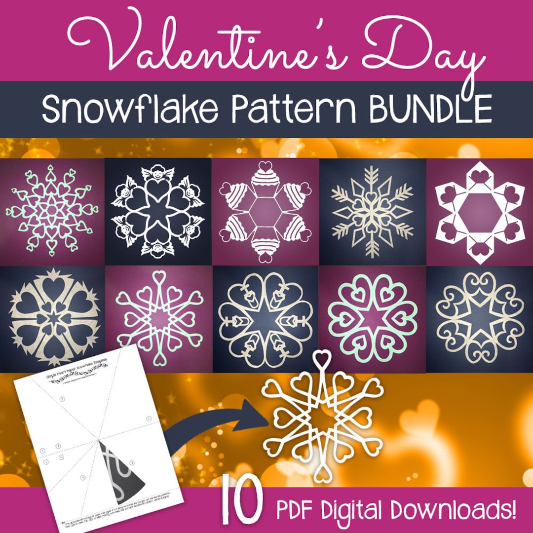 Valentine's Day 10-pack Bundle Snowflake Patterns PDF