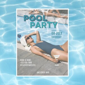 Editable Pool Party Invitation Template | Summer Splash Digital Invite | Instant Download