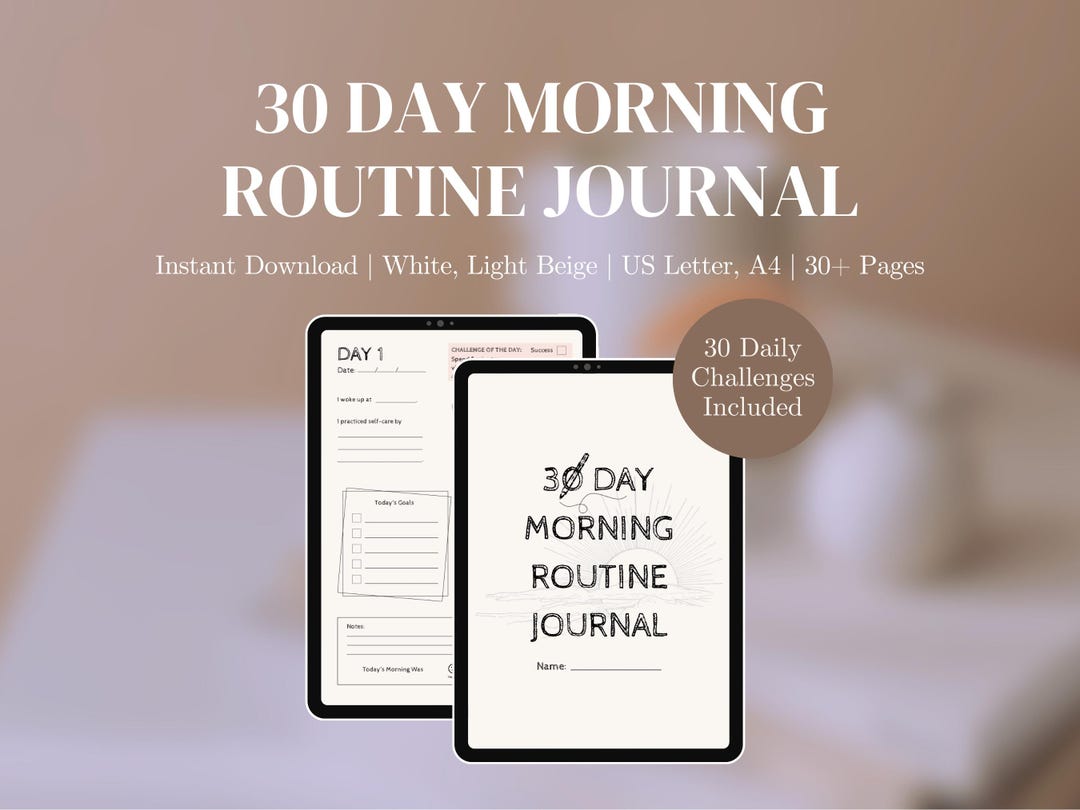 30 Day Morning Routine Journal, Morning Motivation Planner for ...