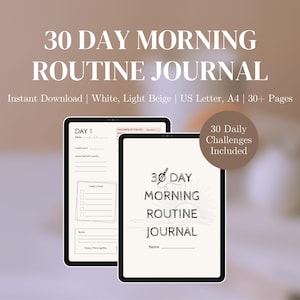 30 Day Morning Routine Journal, Morning Motivation Planner for Goodnotes Notability