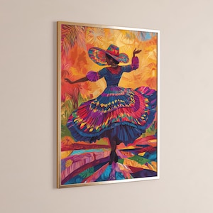 Chiapas Woman Wall Art, Mexican Woman Dancer