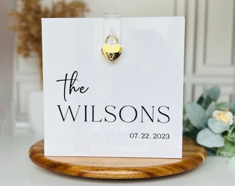 Wedding Card Box, Personalized Last Name Card Box, Card Holder, Wedding Card Box with Lock Key, Acrylic Card Box, Money Box, Wishing Well