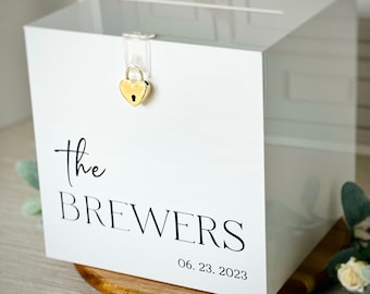 Personalized Acrylic Wedding Card Box with Lock
