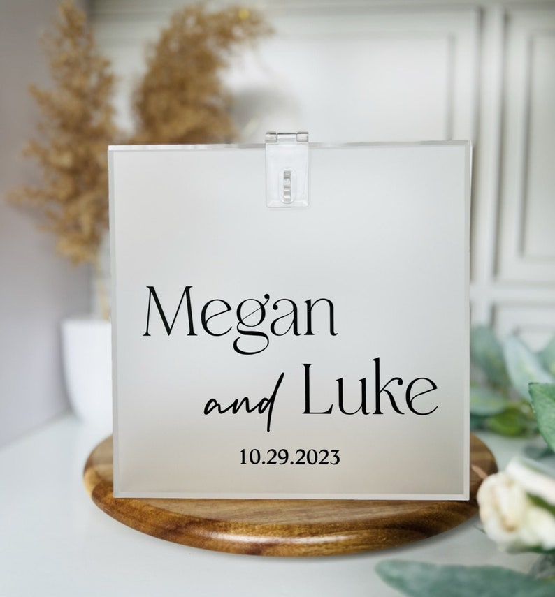 Wedding Card Box, Personalized Name Card Box, Event Card Holder, Acrylic card box, Card Box with Lock and Key, Money Box, Wishing Well, Gift image 1