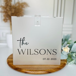 Boîte pour cartes de mariage, Boîte pour cartes de nom de famille personnalisée, Boîte pour cartes de mariage en acrylique avec cadenas et clé, Tirelire, Bonne chance, Porte-cartes pour événement