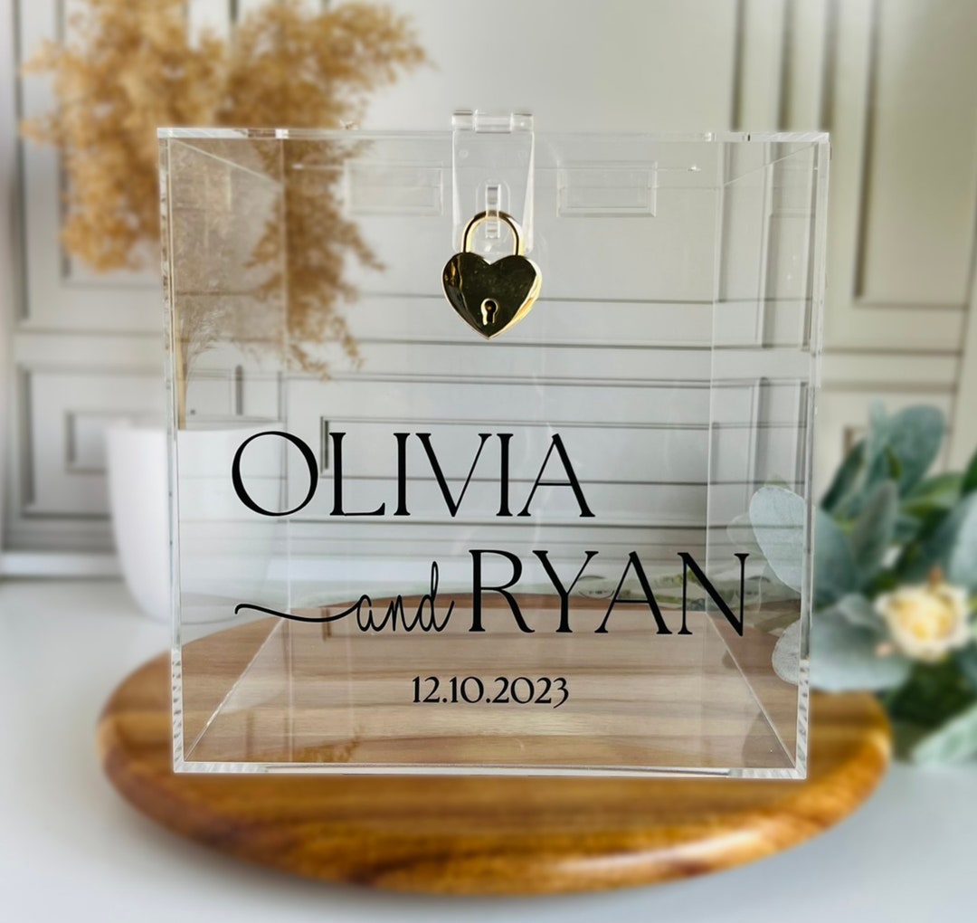 Personalized Acrylic Wedding Card Box With Lock - Etsy