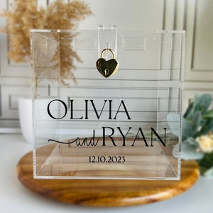Boîte pour cartes de mariage, Porte-cartes, Boîte pour cartes de visite personnalisée, Porte-cartes pour événement, Boîte pour cartes de mariage avec clé de verrouillage, Boîte pour cartes en acrylique, Souhaits