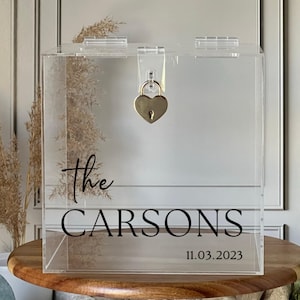 Personalized Acrylic Wedding Card Box With Lock - Etsy