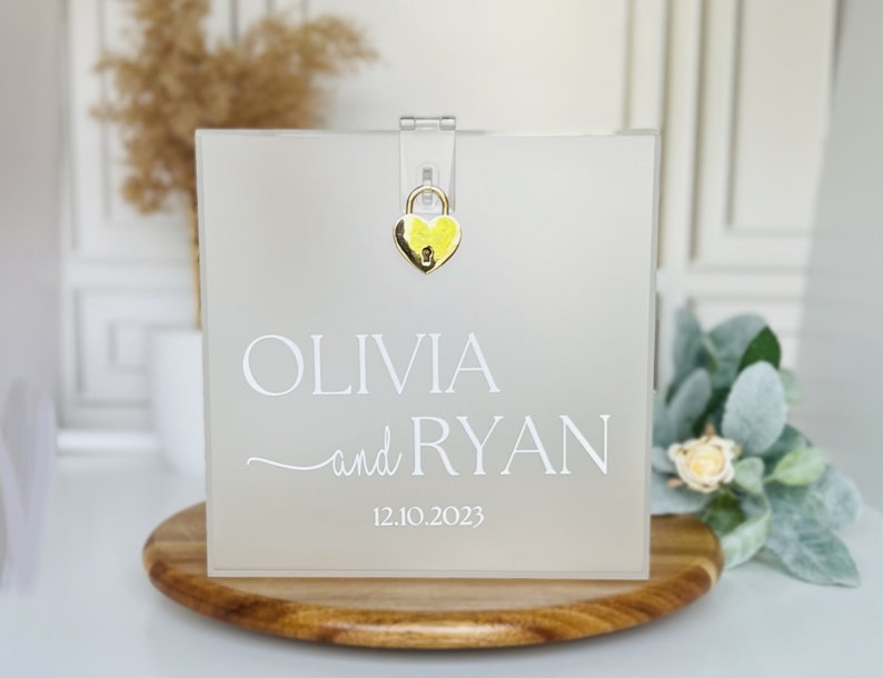 Personalized Acrylic Wedding Card Box With Lock: Keepsake Money Box - Etsy