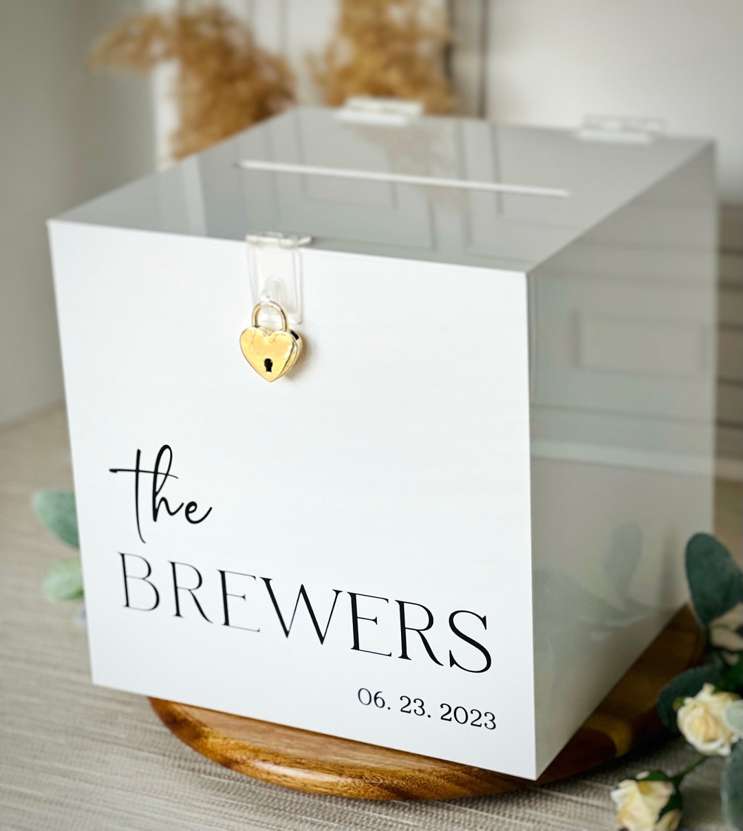 Personalized Acrylic Wedding Card Box With Lock - Etsy