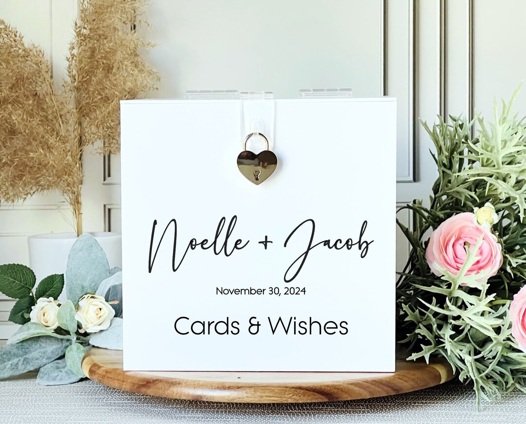 Personalized Acrylic Wedding Card Box With Lock & Key - Etsy