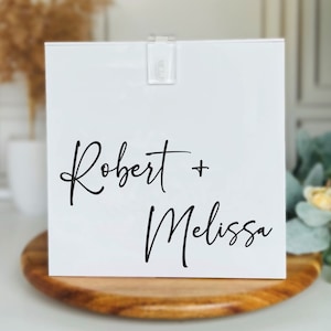 Wedding Card Box, Personalized Last Name Card Box, Wedding Acrylic Card Box with Lock and Key, Money Box,  Wishing Well, Event Card Holder
