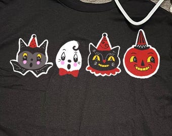 Retro vintage Halloween-personages - T-shirt