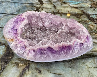 Druzy Pink & Purple Amethyst Geode: High Grade Sugar Crystal Cluster