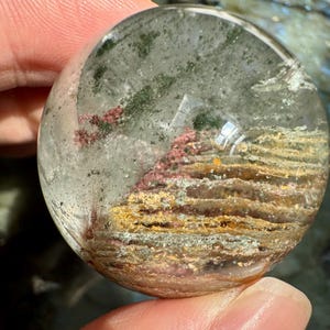 High Grade Four Seasons Garden Quartz Sphere with Green Chlorite Inclusions | Scenic Lodolite Quartz | Thousand Layer Garden Quartz Sphere