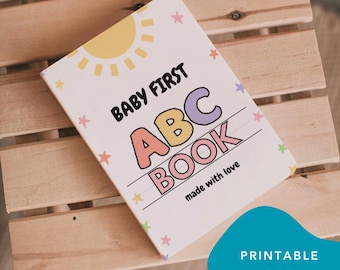 ABC Baby shower coloring book, Baby's First ABC Book, Coloring Alphabet book, Baby shower game or activity, printable
