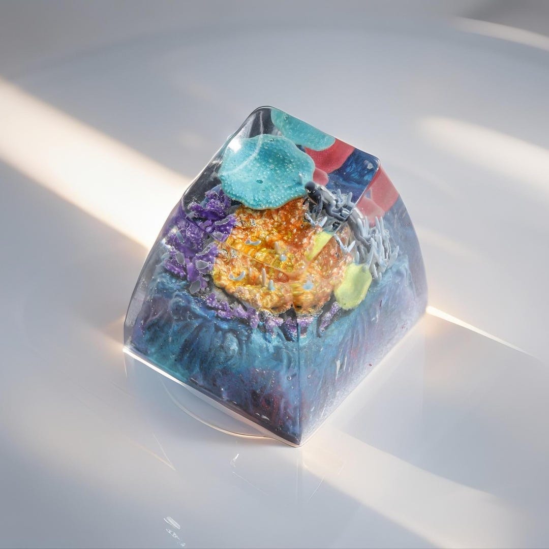 Artisan Coral Reef Diver Resin Keycap – Handmade Underwater Mechanical ...