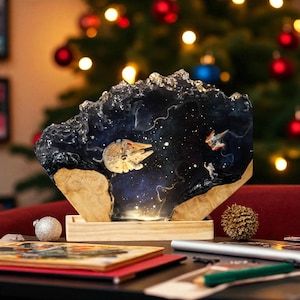 Galaxy Resin Lamp, Handmade Cosmic Light for Bedroom Decor, Resin Night Light Universe Resin Lamp, Gift for kids, Christmas Gift or Birthday