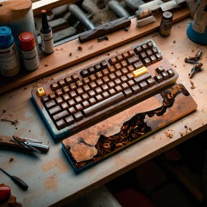 Custom Walnut Wooden Wrist Rest, Gift for Mechanical Keyboard Users, The Perfect Desk Gift for Programmers, Christmas Gift for Tech Fans