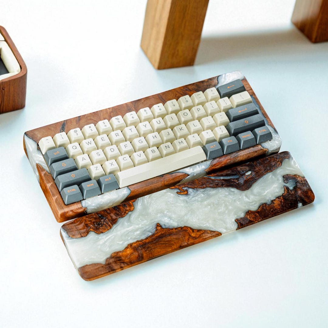 Handmade Resin Walnut Keyboard Case: Artisan Tech Gift - Etsy