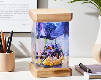 Handmade Sci-Fi Lamp: Robot Diorama Epoxy Resin Lamp, Gift for Gamers
