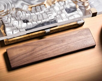 Handcrafted Walnut Wood Wrist Rest: Ergonomic Keyboard Accessory