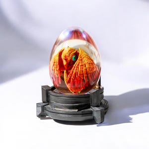Dinosaur Egg Lamp with Wings, Handmade Resin Night Light Gift Idea, Mystical Egg Light for Kids & Adults, Gift for Dad or Him, Birthday gift
