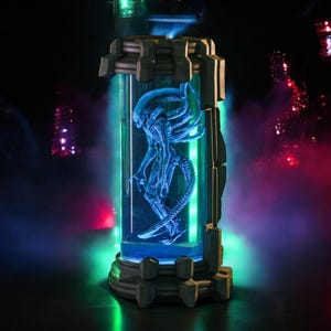 Alien Epoxidharz Lampe, Terrarium Nachtlicht, Sci-Fi Decor