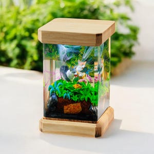 Magical Corgi Forest Night Light: Handmade Epoxy Resin Lamp