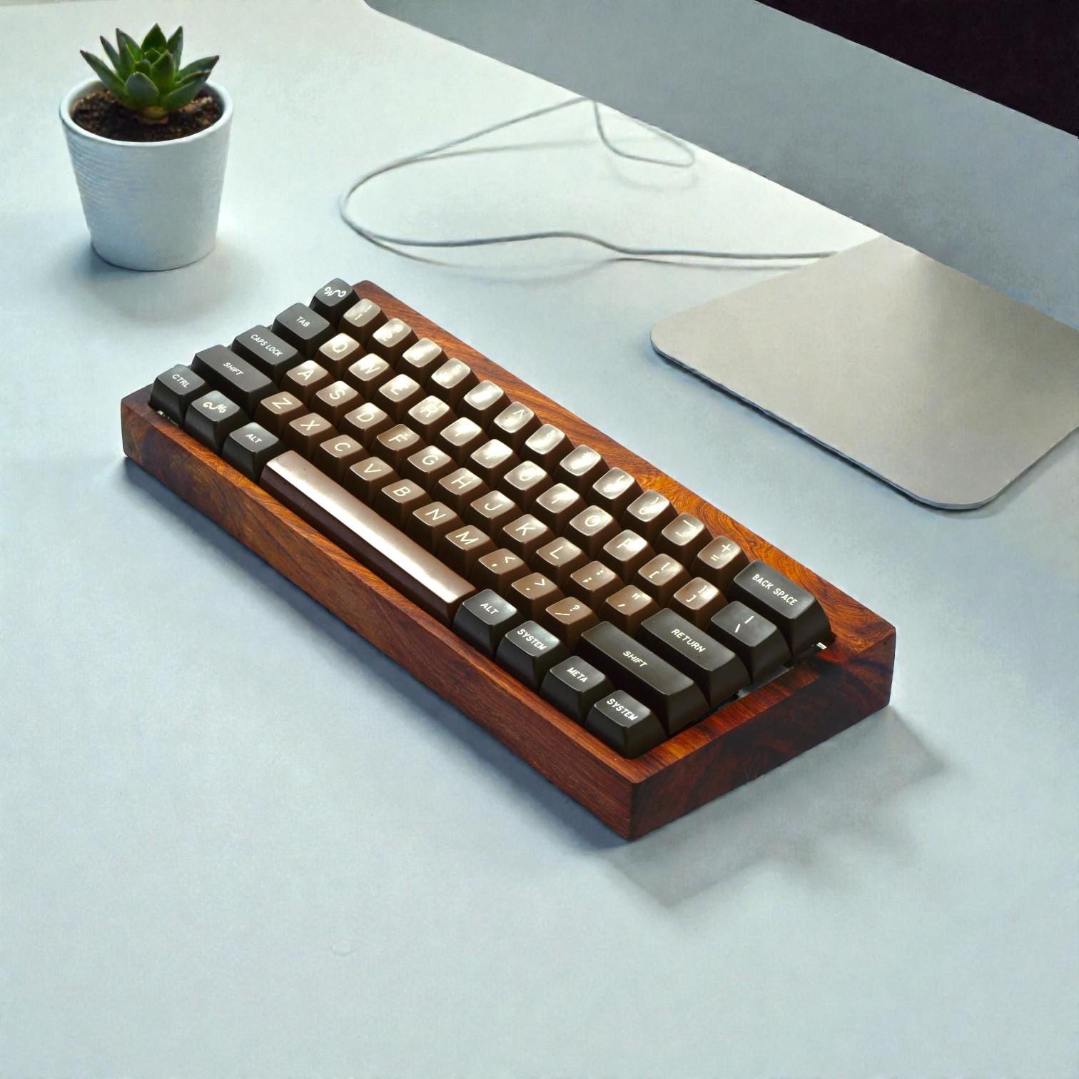 Custom Walnut Wood Case for Mechanical Keyboard, Handmade Wooden ...