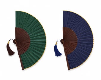 Multipack Mixed Color Hand Fans in Jungle Green & Deep Blue Sea