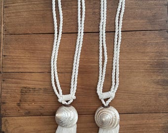 Bali Seashell Curtain Ties (set of 2)