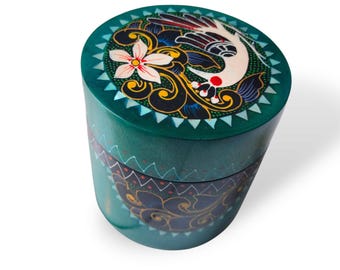 Bali Tropical Home Lush Wildwood Pillar Box - Handcrafted, Hand-painted, and Heartfelt