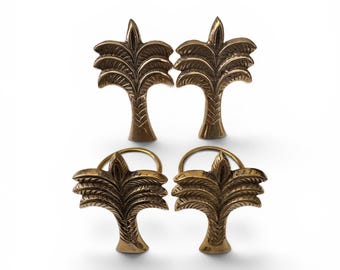 Palm Tree Napkin Rings from Bali, Set of 4, Decorative Table Accessories