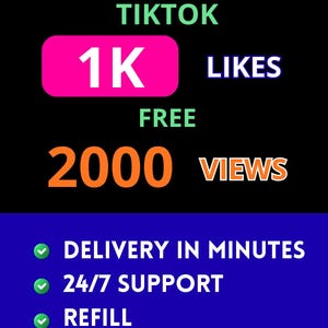 TikTok 1K+ Real Likes + 2K Bonus Views | Fast & Safe Delivery | 100% Permanent | Boost TikTok Profile Engagement Instantly and Genuinely
