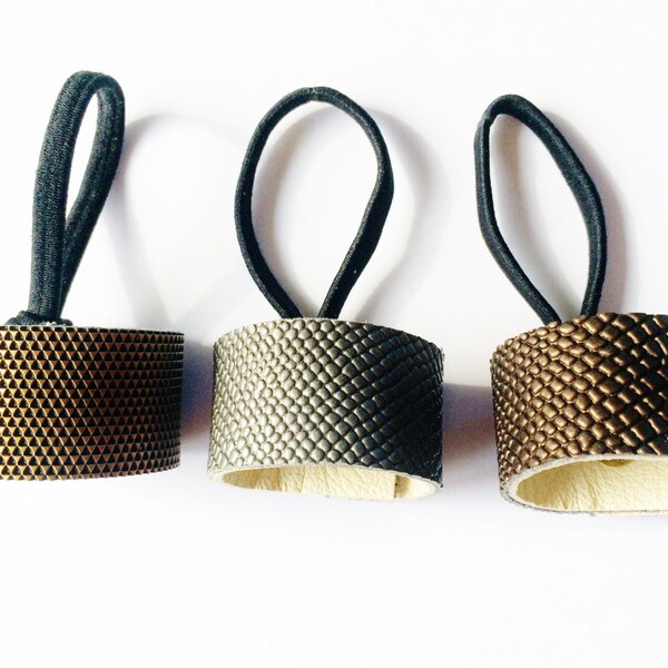 NEW REPTILE or triangle geo pattern leather hair cuff by odi boutique jewellery , you choose the size and colour