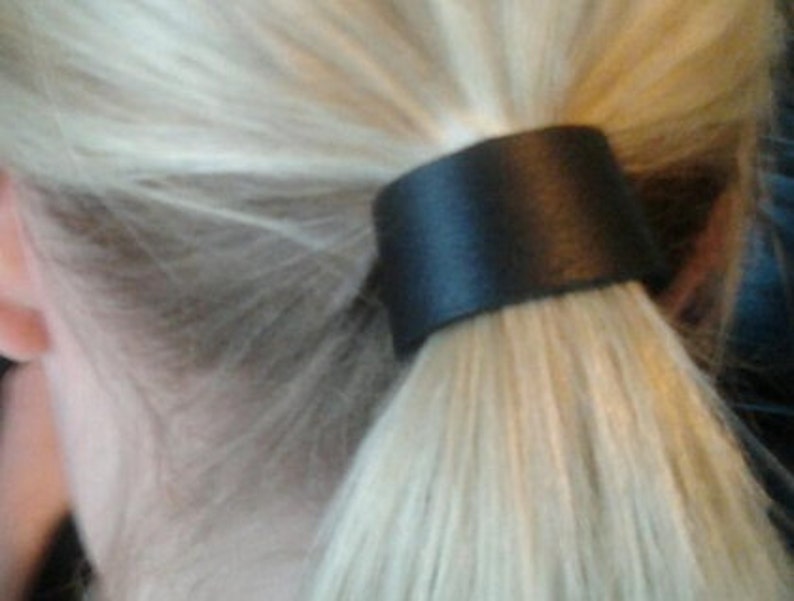 black leather hair cuff wrap elastic by odi boutique jewellery image 1