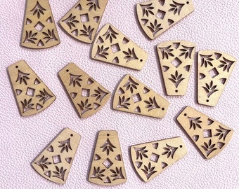 Wooden, Wood cut out laser cut earring kit -high end jewellery diy wholesale