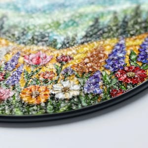 a close up of a plate with flowers on it