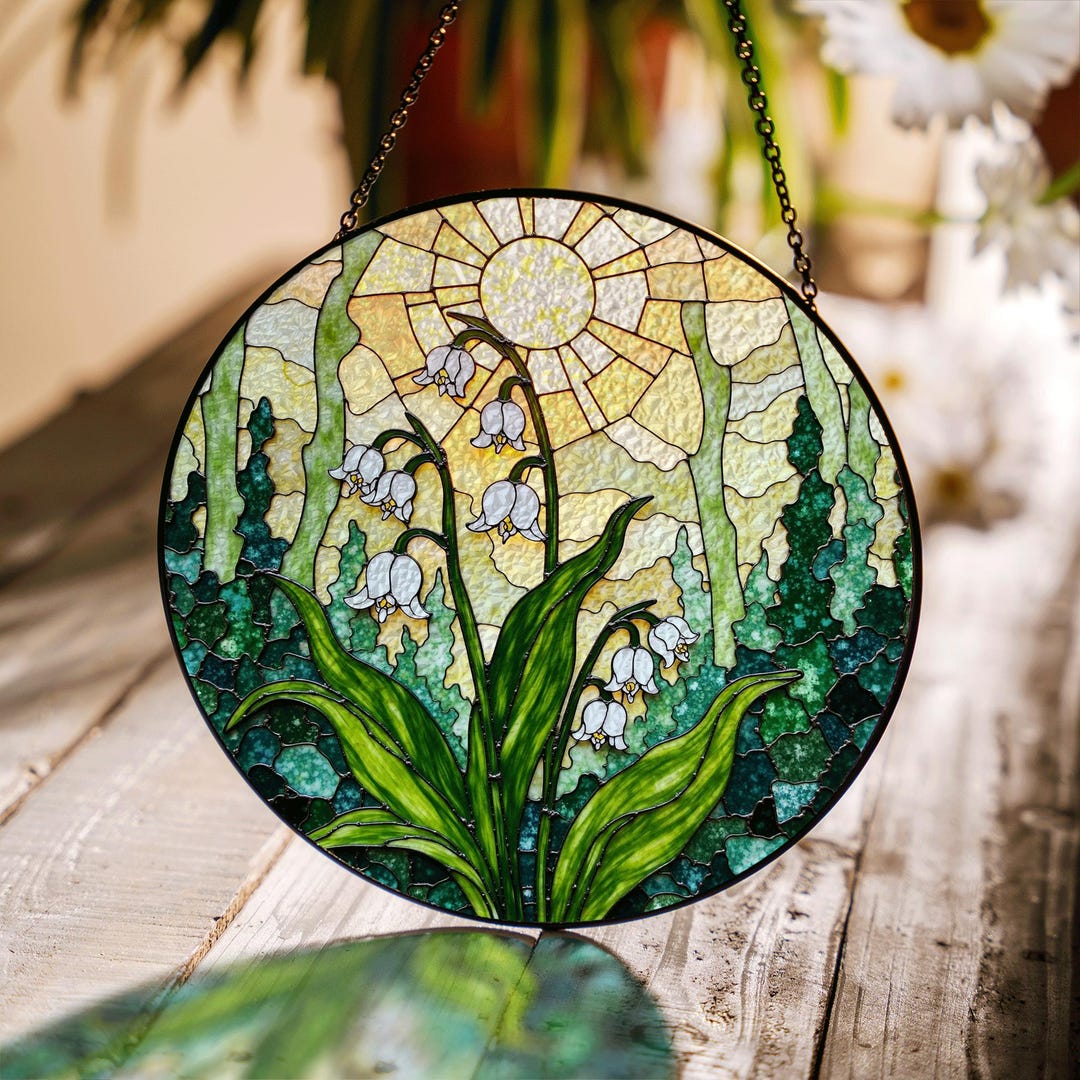 Lily of the Valley Stained Glass Suncatcher Window Hanging Spring Home ...