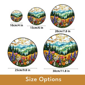 a picture of a mountain scene with flowers and trees
