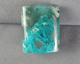 Gem Silica Chrysocolla Hand Cut stone cabochon