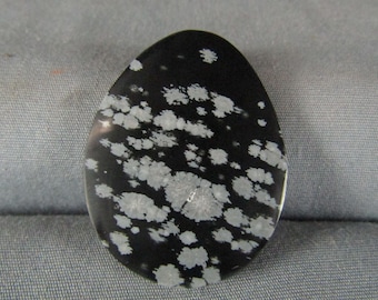 Snowflake Obsidian Black White gemstone large cabochon