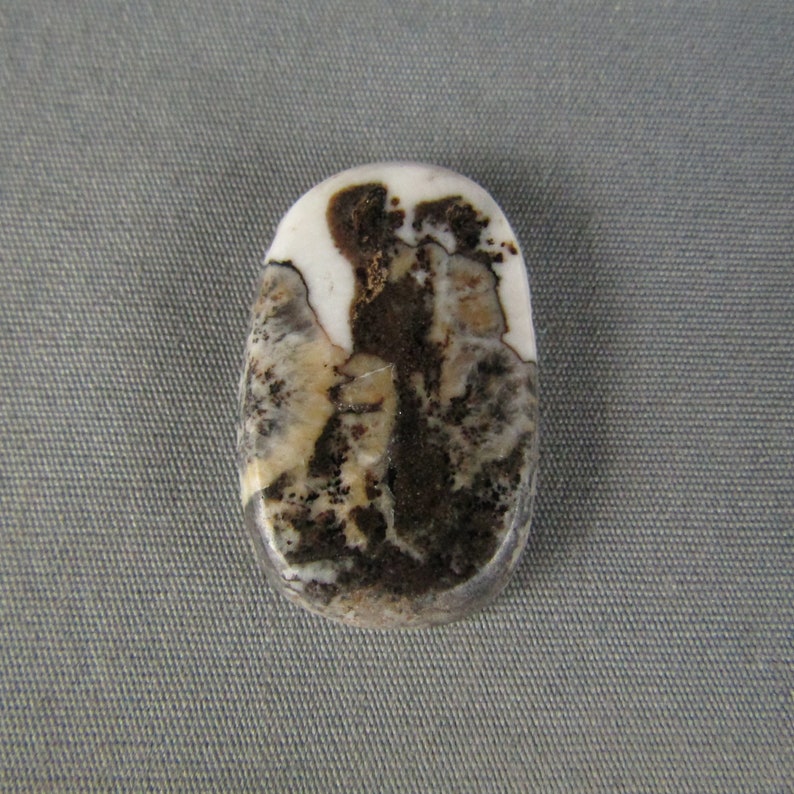 Silver Lace Dendritic Onyx Cabochon Designer Cab