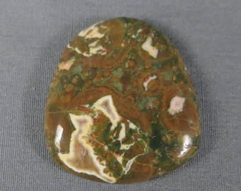 Rain Forest Jasper Cabochon for wire wrap bead or silver smith jewelry Green