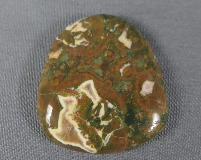 Rain Forest Jasper Cabochon for wire wrap bead or silver smith jewelry Green