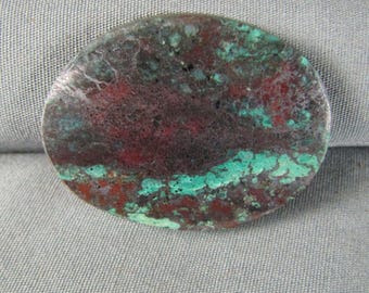 Native Copper Chrysocolla Hand Cut stone cabochon
