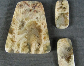 Graveyard Point Plume Agate Cabochon SET rock gemstone cabochon 3 piece set