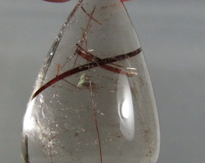Rutilated Quartz Crystal Clear Cabochon golden inclusions